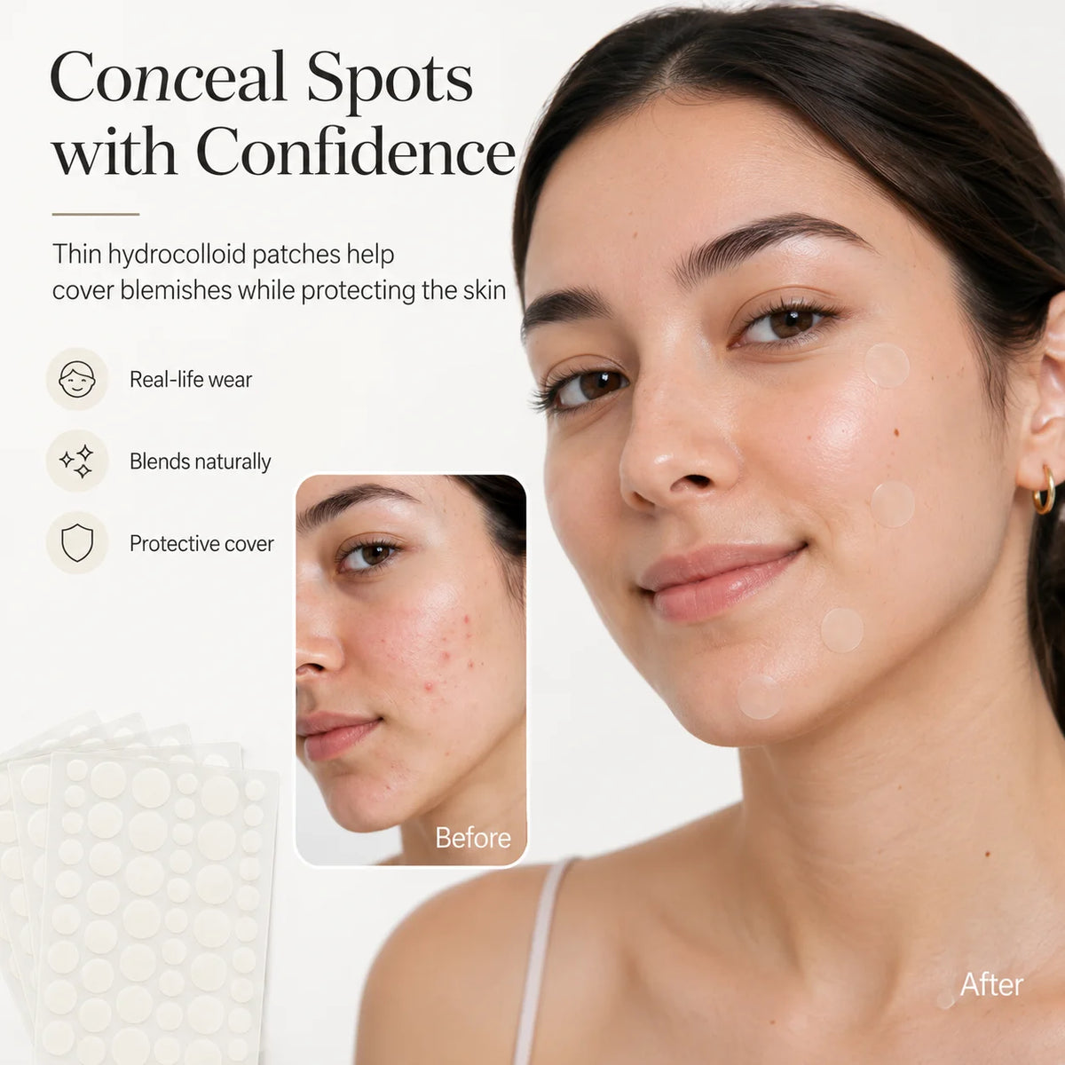 Invisible Hydrocolloid Acne Patches | Anti-Inflammatory Spot Stickers
