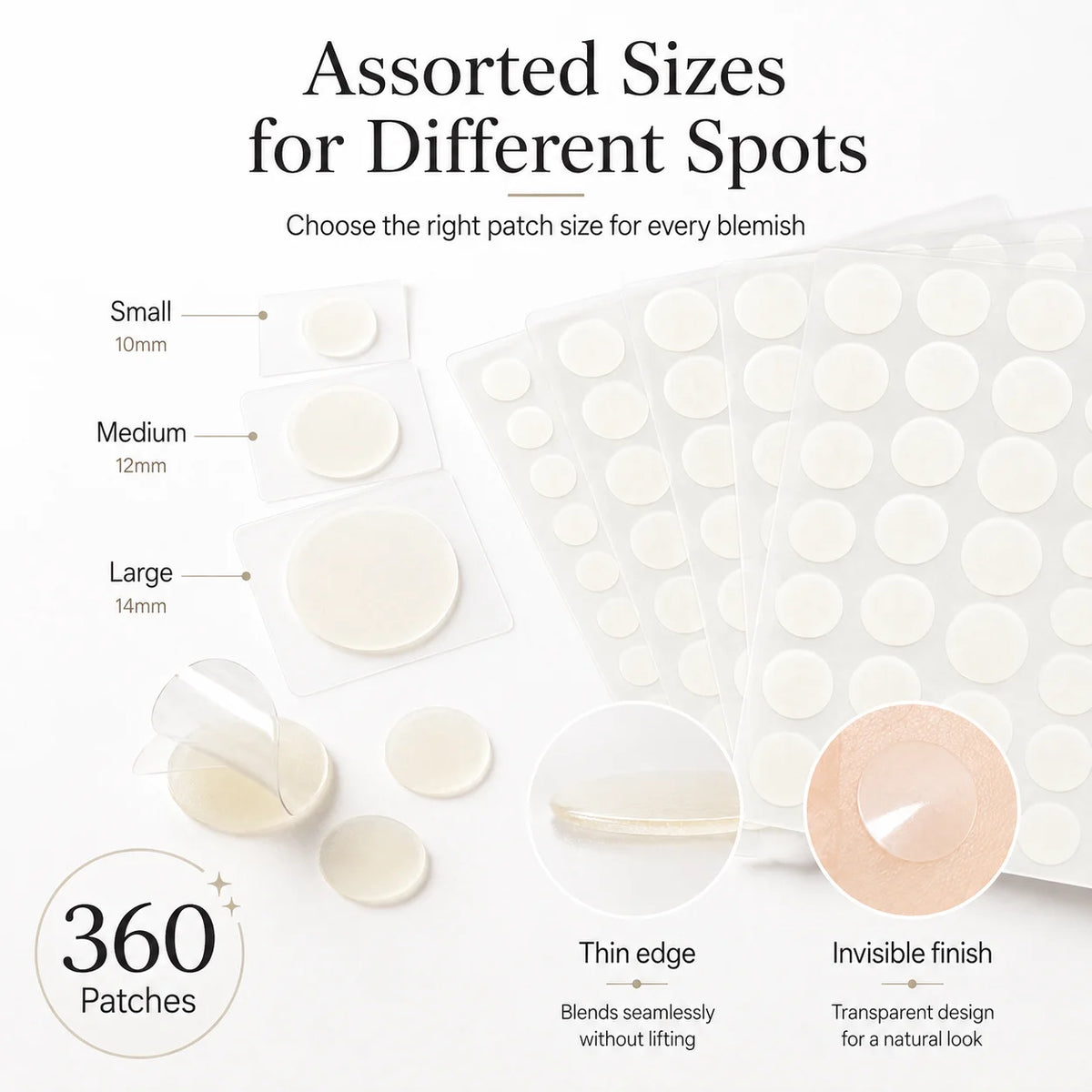 Invisible Hydrocolloid Acne Patches | Anti-Inflammatory Spot Stickers