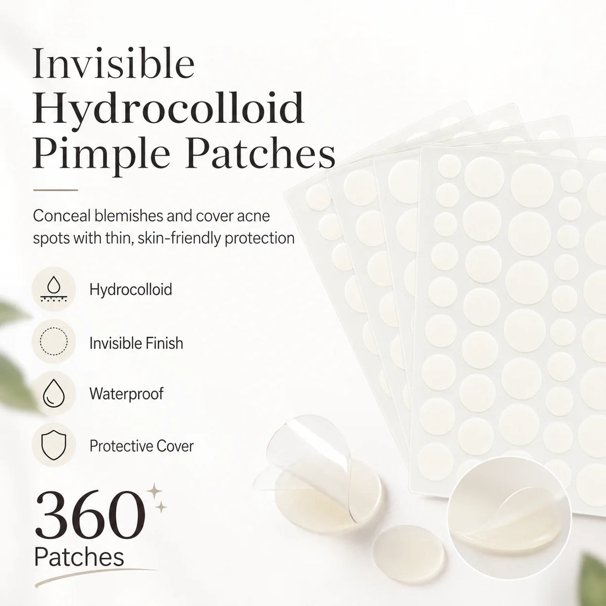 Invisible Hydrocolloid Acne Patches | Anti-Inflammatory Spot Stickers