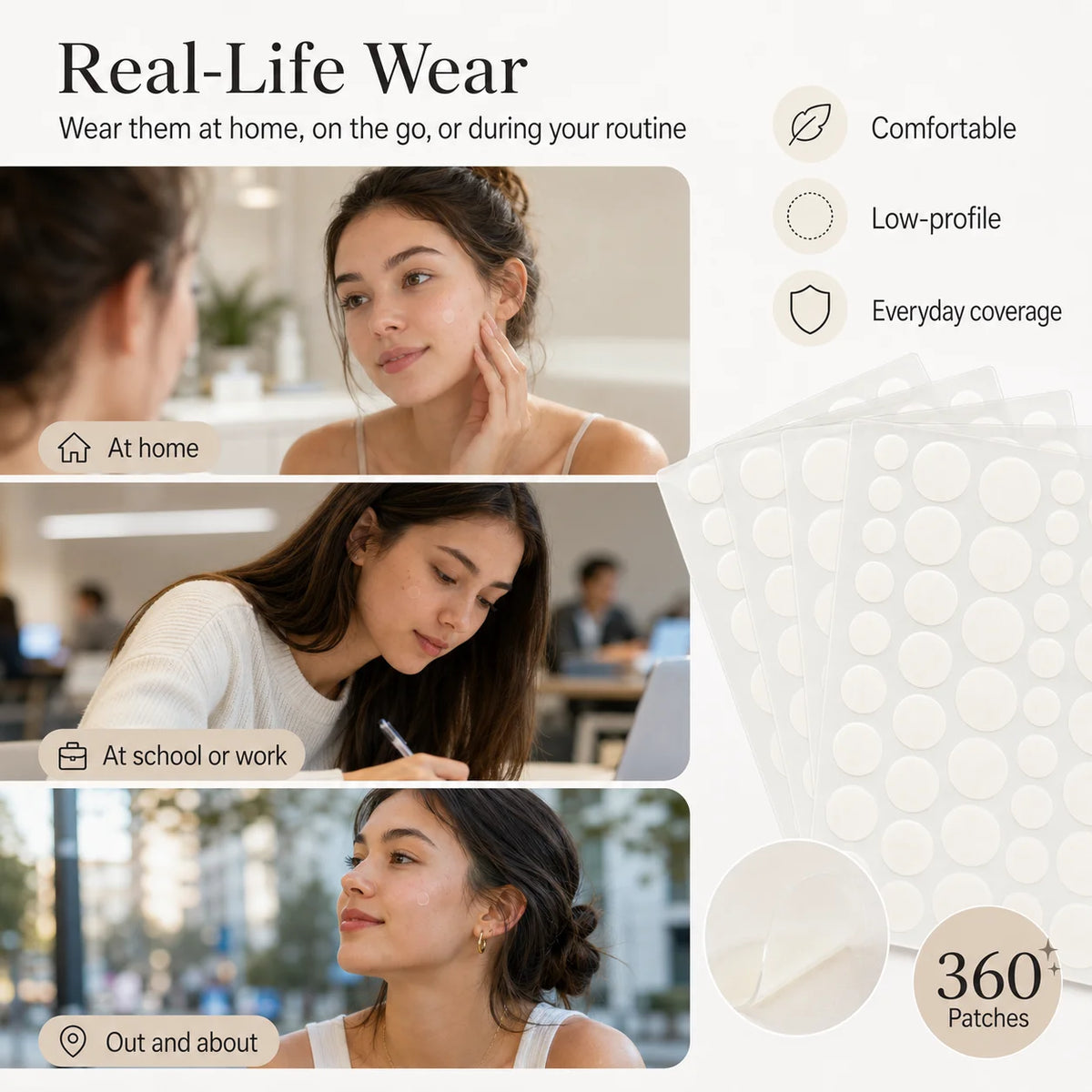 Invisible Hydrocolloid Acne Patches | Anti-Inflammatory Spot Stickers